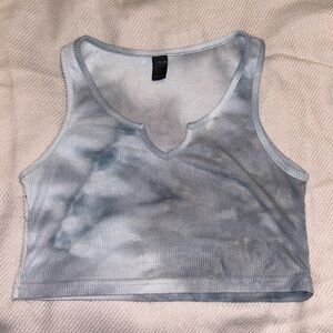Blue Tie-Dye Crop